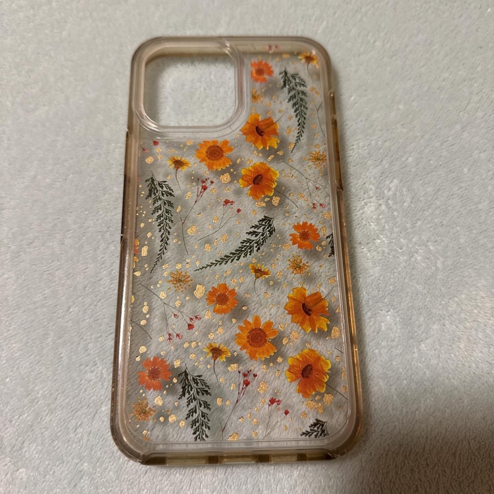 Indie OtterBox Clear Case with Orange and Gold Floral Design